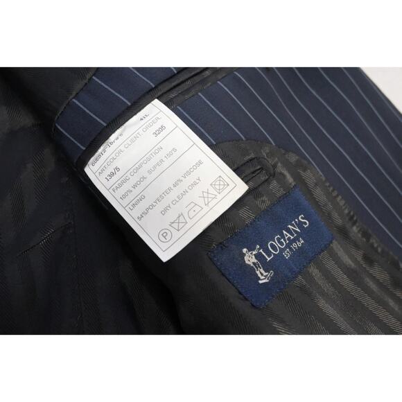 Baroni Super 150"s Striped Jacket Blazer 100% Wool 2 Button Mens Sz 41 L - Picture 10 of 12